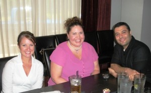Corporate Concierges Amy Boys, Andrea Spence and Mike Hanna enjoying a meal at Maximo